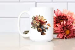 Detailed Gnome Carrying Freesia Bouquet | Clipart Product Image 2