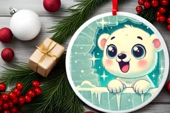 Round Christmas Ornament Sublimation|Clipart Product Image 2