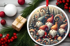 Round Christmas Ornament Sublimation|Clipart Product Image 2