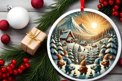Round Christmas Ornament Sublimation|Clipart Product Image 2