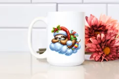 Whimsical Baby Sloth Christmas | Sublimation Clipart Product Image 2