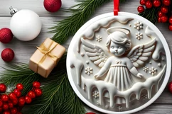 Round Christmas Ornament Sublimation|Clipart Product Image 1