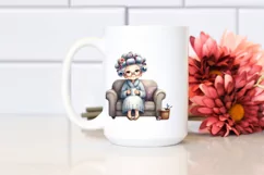 Watercolor Lady Couch | Sublimation | Clipart Product Image 2