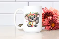 Young Koala with Flower Wreath | Cute Clipart Product Image 2