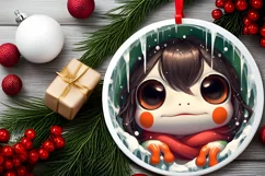 Round Christmas Ornament Sublimation|Clipart Product Image 2