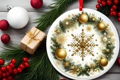 Round Christmas Ornament Sublimation|Clipart Product Image 2