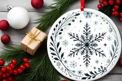 Round Christmas Ornament Sublimation|Clipart Product Image 2