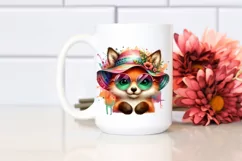 Colorful Layered Fox | Watercolor Cute Clipart Product Image 2