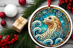 Round Christmas Ornament Sublimation|Clipart Product Image 2