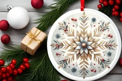Round Christmas Ornament Sublimation|Clipart Product Image 2