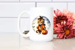 Cute Baby Tiger Standing on Moon, Transparent PNG Product Image 2
