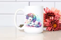 Baby Unicorn Pastel Watercolor Product Image 2