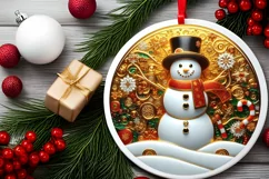 Round Christmas Ornament Sublimation|Clipart Product Image 2