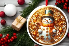 Round Christmas Ornament Sublimation|Clipart Product Image 2