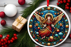 Round Christmass Ornament PNG Product Image 2