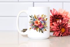 Vibrant Bouquet with Impatiens | Sublimation | Clipart Product Image 2