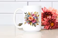 Vibrant Bouquet with Impatiens | Sublimation | Clipart Product Image 2