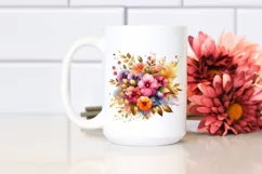 Vibrant Bouquet with Impatiens | Sublimation | Clipart Product Image 2