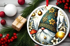 Round Christmas Ornament Sublimation|Clipart Product Image 1
