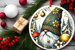 Round Christmass Ornament PNG Product Image 2