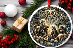 Round Christmass Ornament PNG Product Image 2