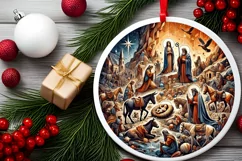 Round Christmas Ornament Sublimation|Clipart Product Image 2