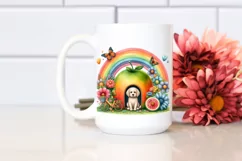 Colorful Floral Rainbow Scene | Sublimation Clipart Product Image 2