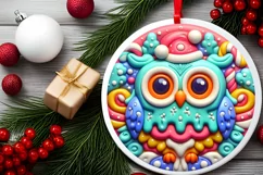 Round Christmas Ornament Sublimation|Clipart Product Image 1