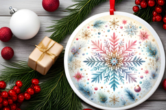 Round Christmass Ornament PNG Product Image 2