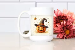 Retro Halloween Glittery Jack-O'-Lantern PNG Product Image 2