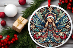 Round Christmass Ornament PNG Product Image 2