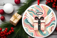 Round Christmas Ornament Sublimation|Clipart Product Image 1