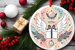 Round Christmas Ornament Sublimation|Clipart Product Image 1