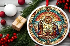 Round Christmas Ornament Sublimation|Clipart Product Image 1