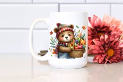 Colorful Baby Bear with Vegetable Basket Clipart Product Image 2
