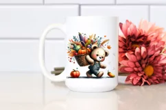 Colorful Baby Bear with Vegetable Basket Clipart Product Image 2