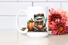 Funny Frog Pumpkin Tongue Clipart Product Image 2