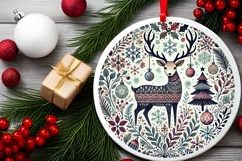 Round Christmas Ornament Sublimation|Clipart Product Image 1