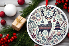 Round Christmass Ornament PNG Product Image 2