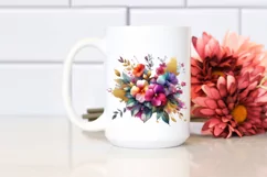 Vibrant Bouquet Gold Foil Clipart Product Image 2