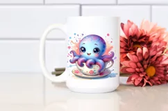 Colorful Baby Octopus in Tea Cup, Transparent PNG Product Image 2