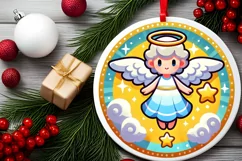 Round Christmas Ornament Sublimation|Clipart Product Image 1