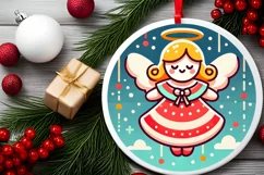 Round Christmas Ornament Sublimation|Clipart Product Image 1