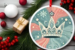 Round Christmas Ornament Sublimation|Clipart Product Image 1
