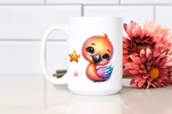 Colorful Baby Flamingo Clipart Product Image 2