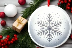 Round Christmas Ornament Sublimation|Clipart Product Image 2