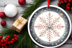 Round Christmass Ornament PNG Product Image 2