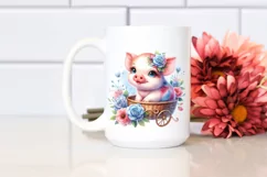 Colorful Baby Pig Clipart Product Image 2