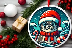 Round Christmas Ornament Sublimation|Clipart Product Image 2
