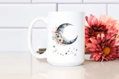 Half Moon with Hanging Stars and Flowers, Transparent PNG Product Image 2